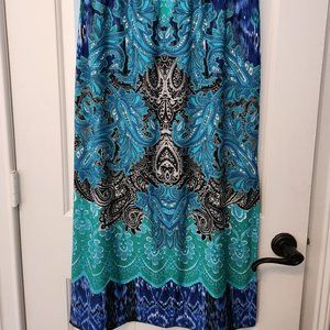 Beautiful Boho Style Skirt Size L Blue & Green